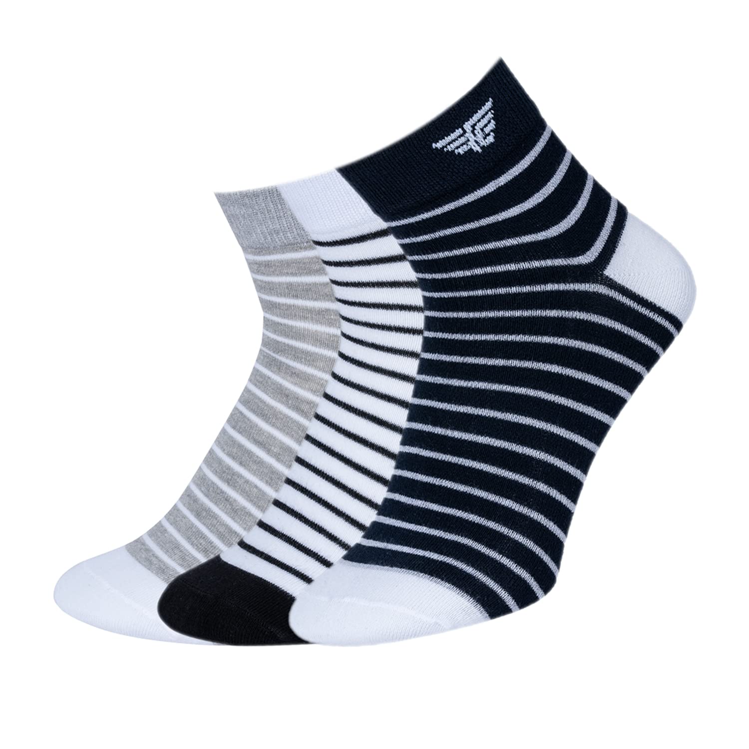 Red Tape Men's Pack Of 3 Stripe Ankle Length Socks