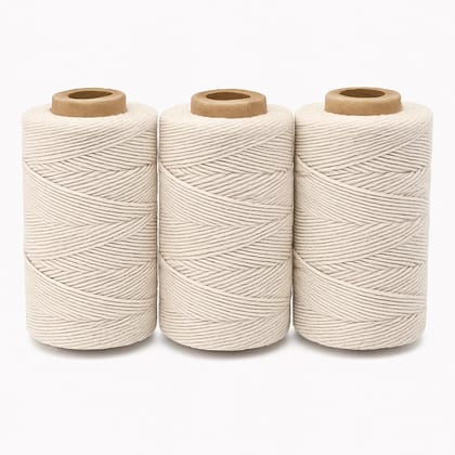 1 mm Cotton Twine Thread – Pack of 3 Spools (100 g Gross Weight Each) – Approx. 75 m Length per Spool – Natural Cotton Cord Dori String for DIY Crafts, Macrame, Gift Wrapping, Gardening & Packing 1 mm Cotton Twine Thread – Pack of 3 Spools (100 g Gross Weight Each) – Approx. 75 m Length per Spool – Natural Cotton Cord Dori String for DIY Crafts, Macrame, Gift Wrapping, Gardening & Packing