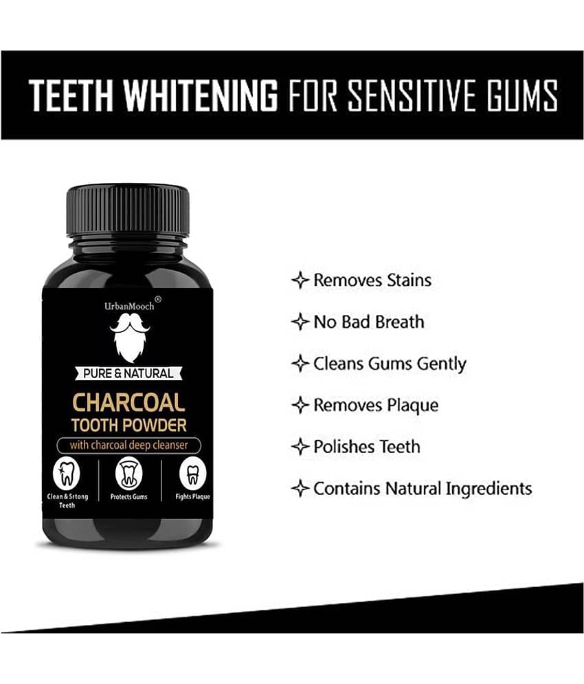 UrbanMooch Charcoal Tooth Powder - Mint Toothpaste 20 gm