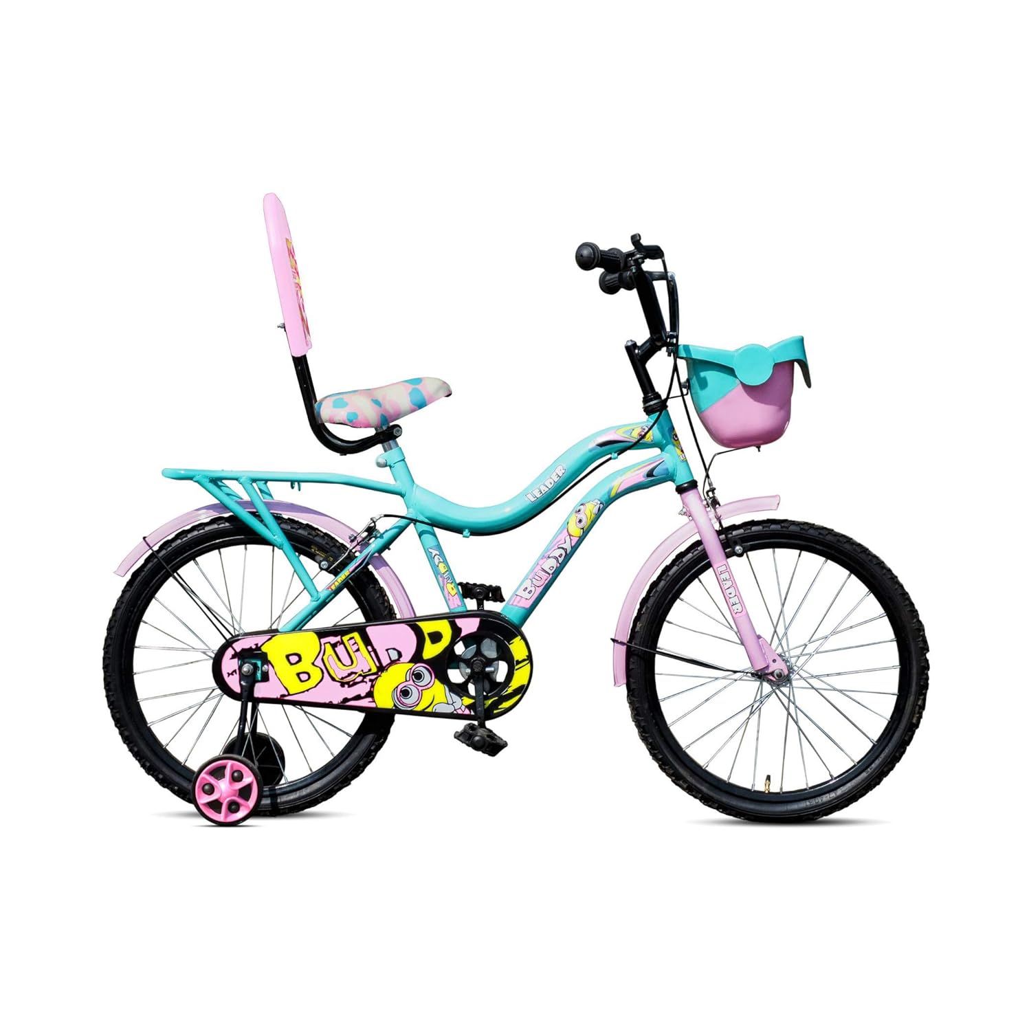 Leader Buddy 16T Sea Green/Light Pink Colour Cycle For Kids/Age Group 5-8 Years 16 T Road Cycle (Single Speed, Multicolor)