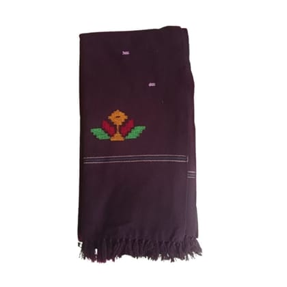 Violet Embroidered Floral Shawl