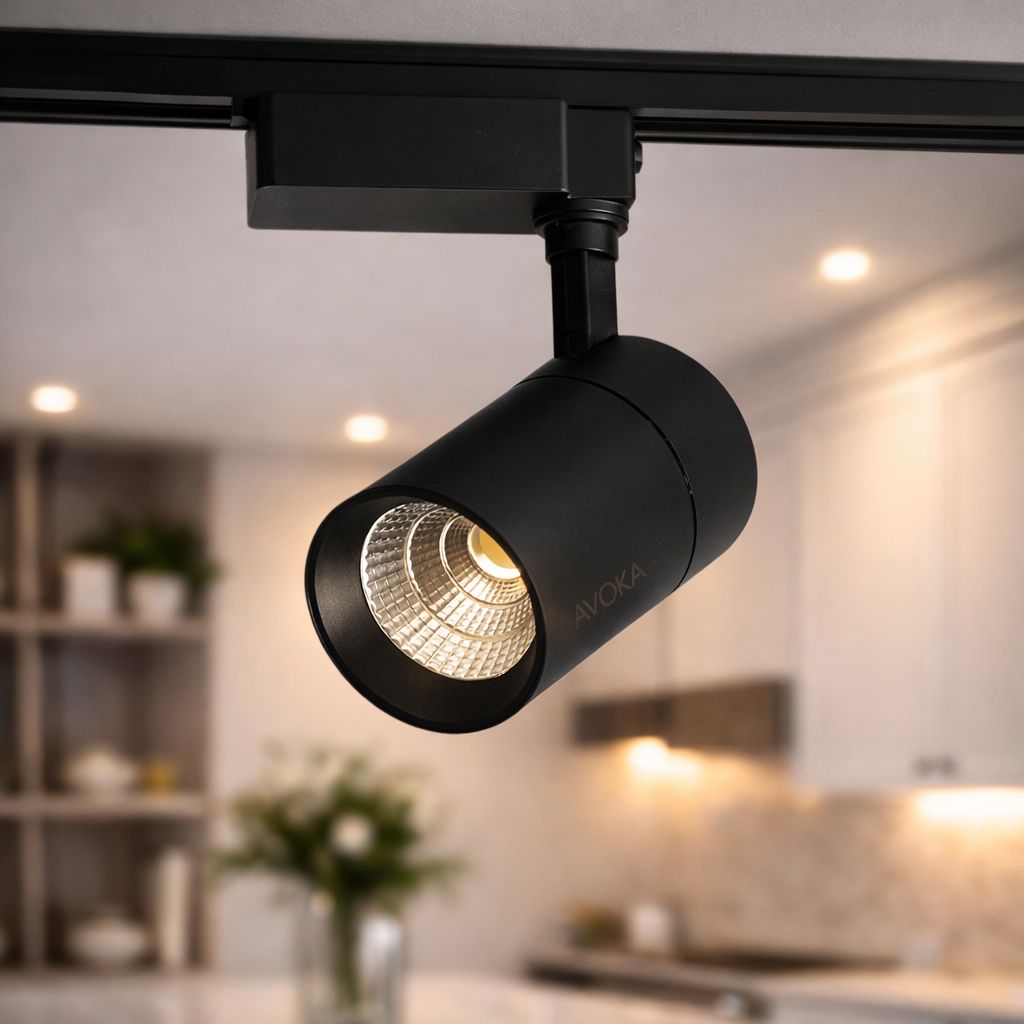 SPARKWORLD 10W LED Track Light (Black Body, Natural White) | COB Spotlight with Adjustable Beam for Home, Retail & Showroom Focus Lighting | Colour: Warm White