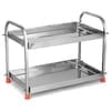 Stainless Steel 2-Tier Kitchen Rack | Rust-Proof Multipurpose Storage Organizer Shelf for Countertop, Bathroom & Under Sink | Steel Shelf Stand with Anti-Skid Feet