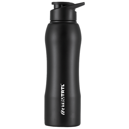 truTRTL Sporty Stainless Steel Water Bottle 1000 ml with Sipper | ISI Certified | Single Wall | Leak Proof Lid | Rust Proof | For School, Office & Gym I Black truTRTL Sporty Stainless Steel Water Bottle 1000 ml with Sipper | ISI Certified | Single Wall | Leak Proof Lid | Rust Proof | For School, Office & Gym I Black