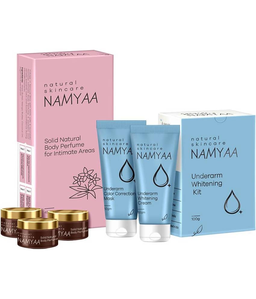 Namyaa Underarm Care Kit- Combo Pack of Underarm Lightening Kit 100g & Intimate Solid Perfumes 45g | Lightens skin tone, controls odour