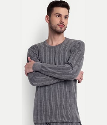Zeffit Pack of 1 Cotton Blend Thermal Tops For Men's ( Charcoal )