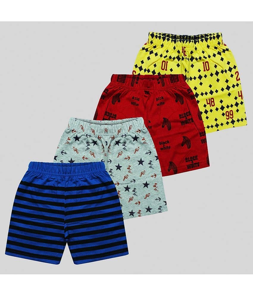 MIST N FOGG Pack of 4 Cotton Shorts For Boys ( Multi Color )