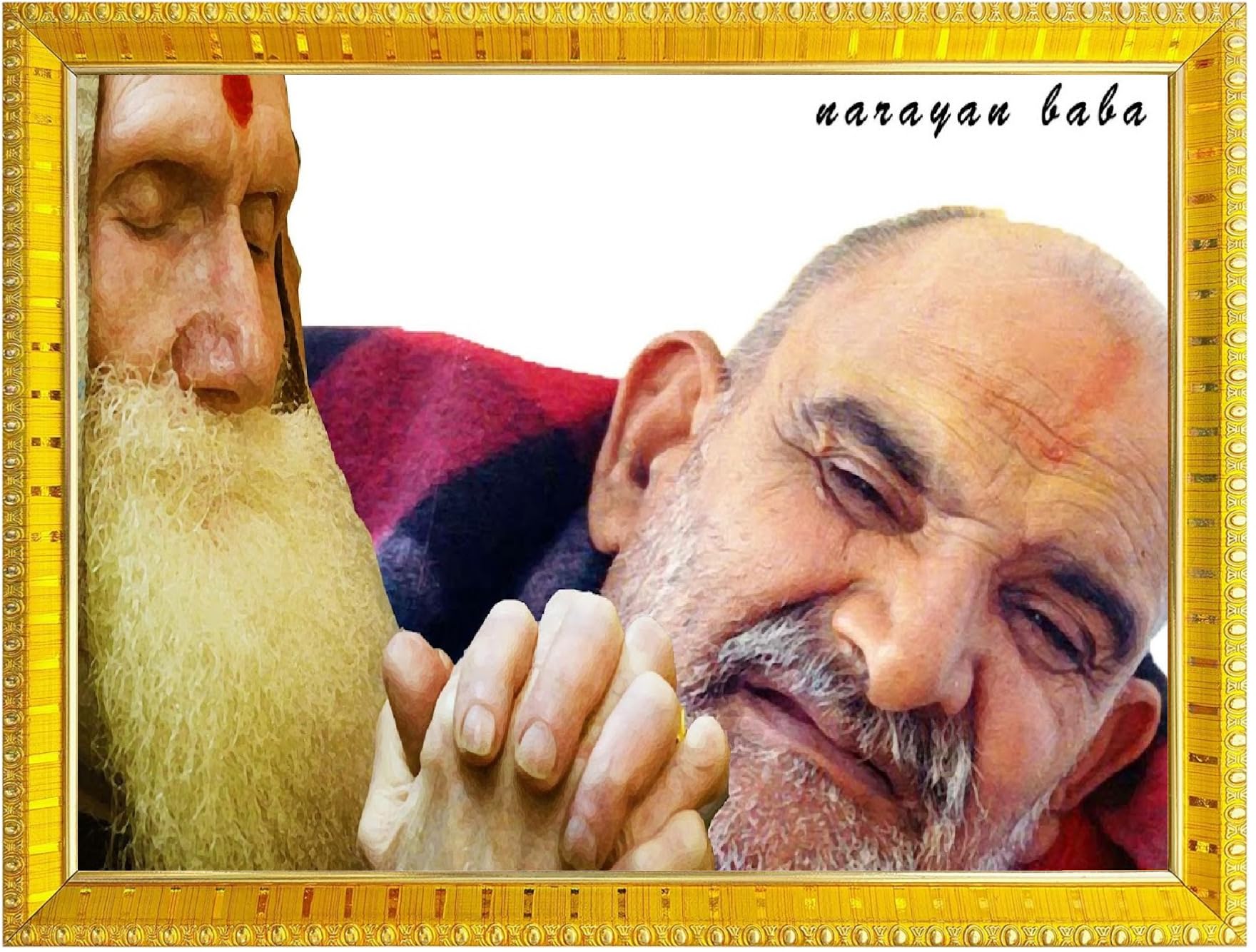 NOKKES Neem Karoli Baba Neev Karori baba Photo Frames Religious Photo frame 5X7 Inch Photo Frame_W58