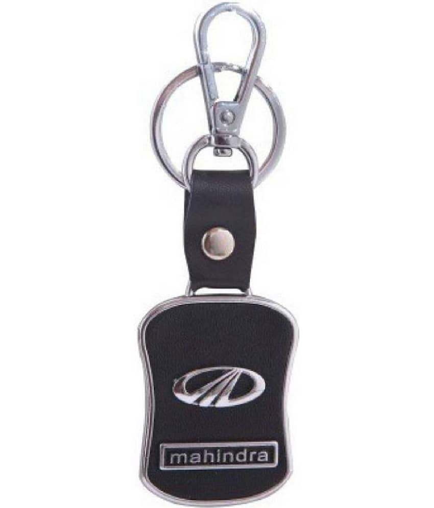 Mahindra Leather Metal Hook Locking Key Chain