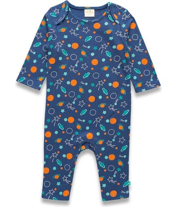 Juscubs - Navy Blue Cotton Rompers For Baby Boy ( Pack of 1 )