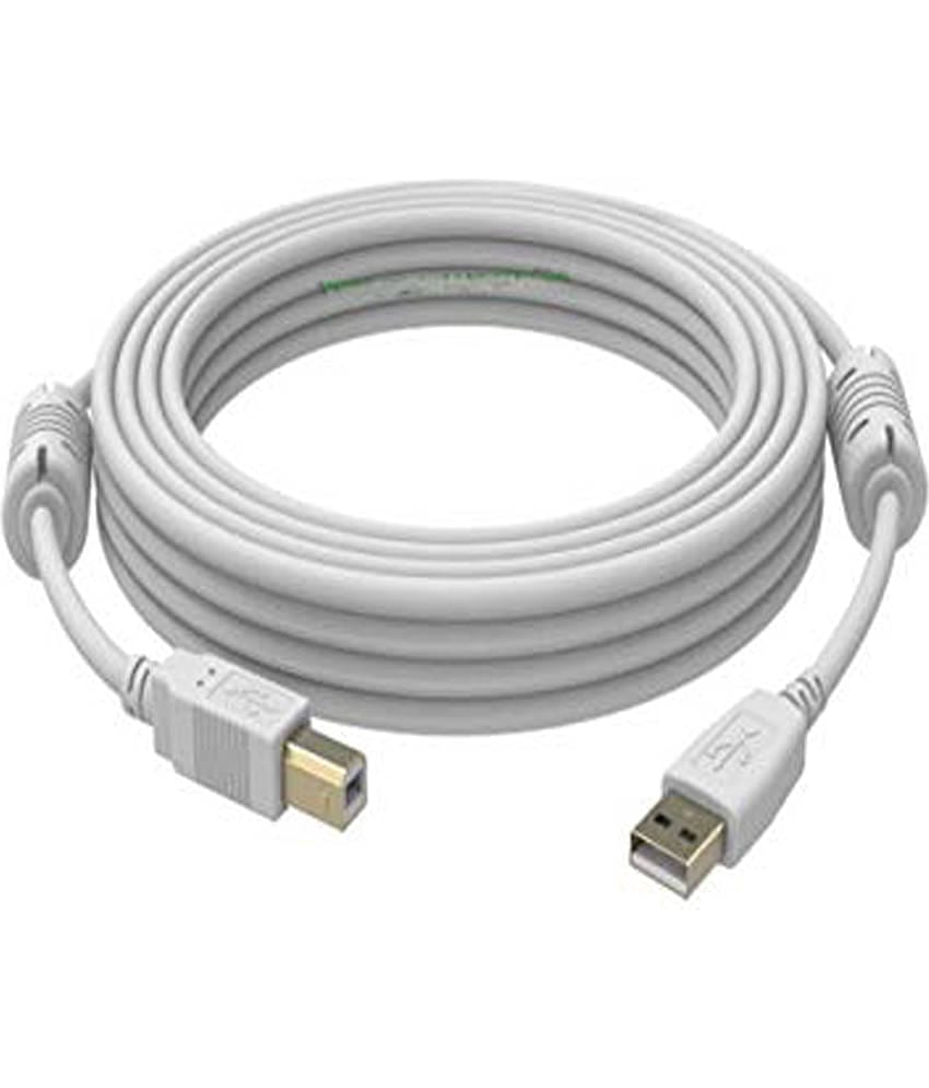 EKRAJ 1.5m Printer Cable USB A Male to B Male Printer, Scanner Cable - White