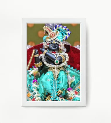 NOKKES Radha Raman Ji Vrindavan Radha Raman Thakur Ji White Photo Frames Religious Photo frame 5X7 Inch Photo Frame_QWW106 NOKKES Radha Raman Ji Vrindavan Radha Raman Thakur Ji White Photo Frames Religious Photo frame 5X7 Inch Photo Frame_QWW106