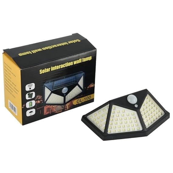 Solar Rechargable Light Outdoor 100 LEDs Solar Motion Sensor Light with Solar Panel and 3 Modes