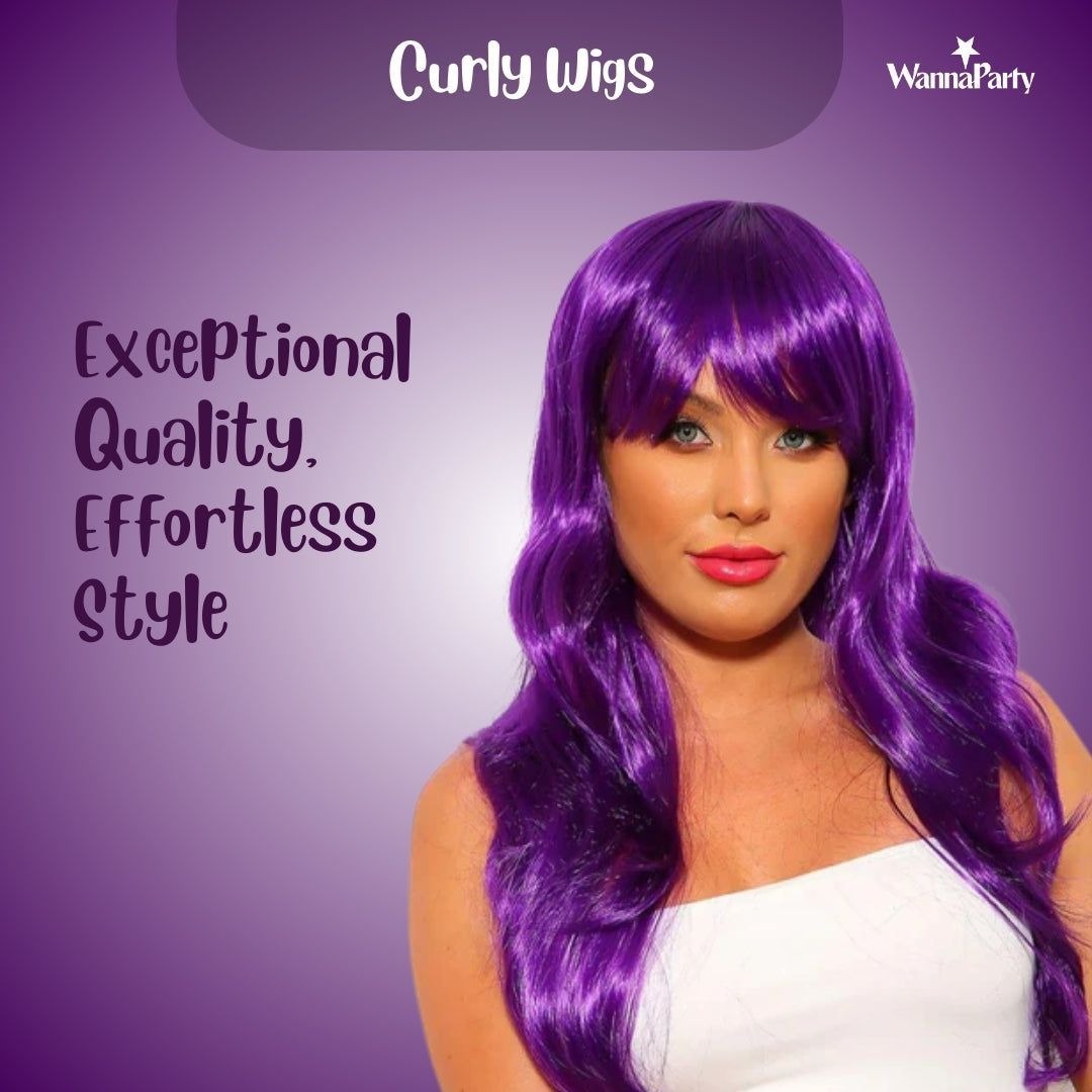 Curly Wigs Long Purple - 1PC