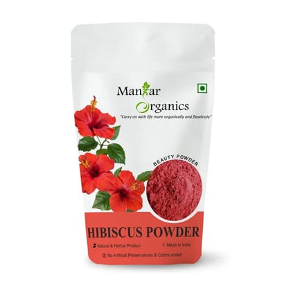 ManHar Organics Hibiscus Powder 100gm | Pure & Natural | For Healthy Hair & Glowing Skin | Chemical-Free Herbal Beauty Powder | Rich in Antioxidants