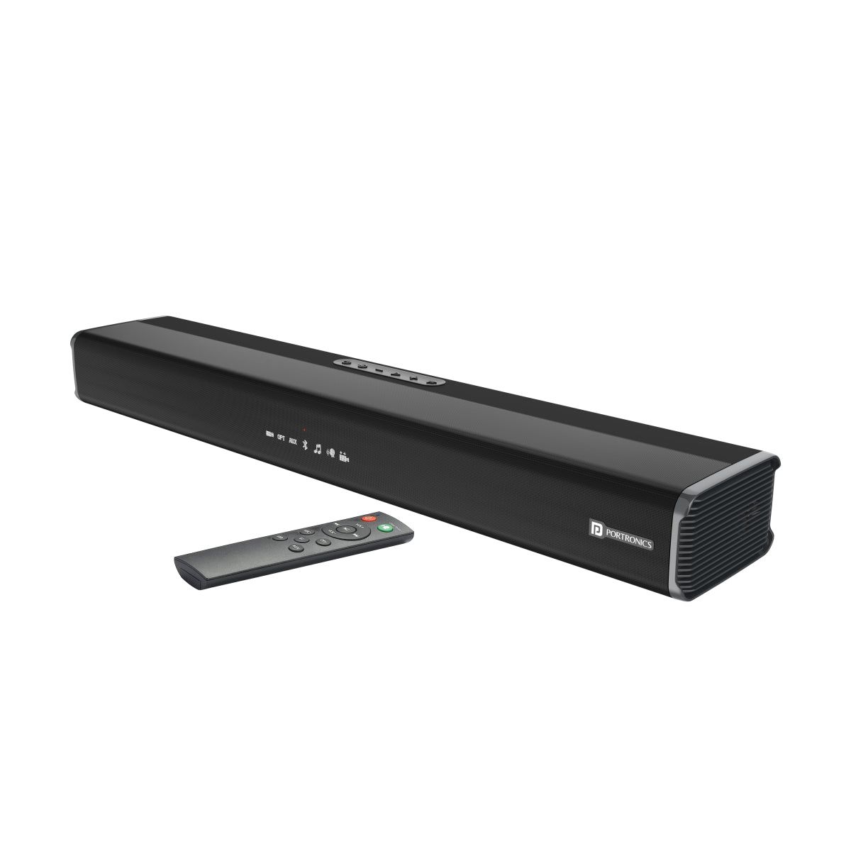 Portronics Sound Slick 5 Wireless Soundbar, 80W Bluetooth, with LED Display, 3.5mm Aux-in, Supports USB, Optical Input Port, Remote Control