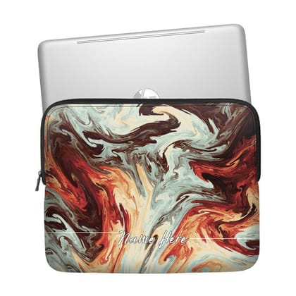 Wrapcart Coral Waves Custom Name Laptop Sleeve
