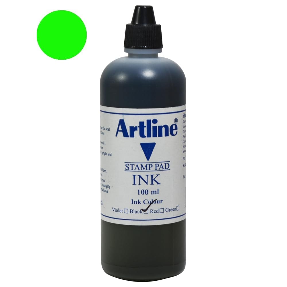 Artline Stamp Pad Ink 100 ML Green Colour Pack of 12
