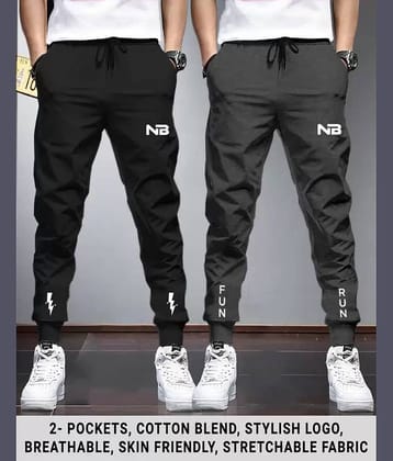 Lieo Trend Multicolor Polyester Blend Men's Trackpants ( Pack of 2 )