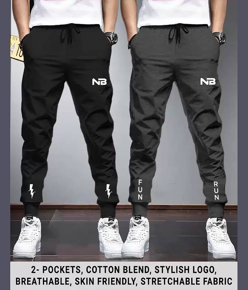 Lieo Trend Multicolor Polyester Blend Men's Trackpants ( Pack of 2 )