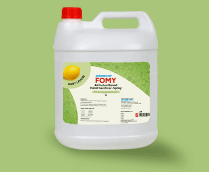 INTERCORP FOMY 75% Isopropyl Alcohol-based Hand Rub Sanitizer and Disinfectant, 5 Liter Jumbo Saver Pack (Lemon)