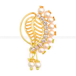 Vighnaharta  Mayur design with  AD Stone Alloy Maharashtrian Nath Nathiya./ Nose Pin for women