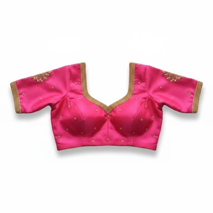 Pink Embroidered Ethnic Blouse