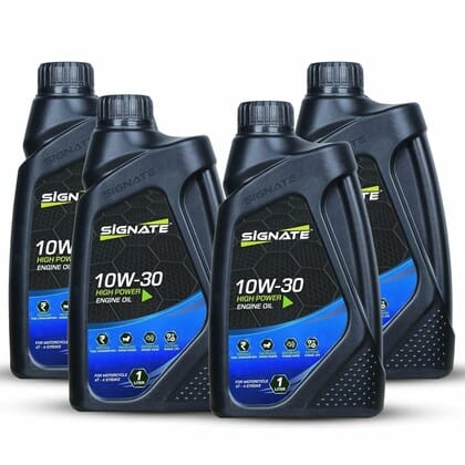 Signate 10W30 4T Scooter Engine Oil | Power Formula For High Performance (1 L, Pack of 4)