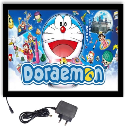 NOKKES Doraemon With Team Light Photo Frame 8X10 inch Led Light photo Frame With Light Adaptor Led Light Photo Frame Black Color Photo Frame_AQW139 NOKKES Doraemon With Team Light Photo Frame 8X10 inch Led Light photo Frame With Light Adaptor Led Light Photo Frame Black Color Photo Frame_AQW139