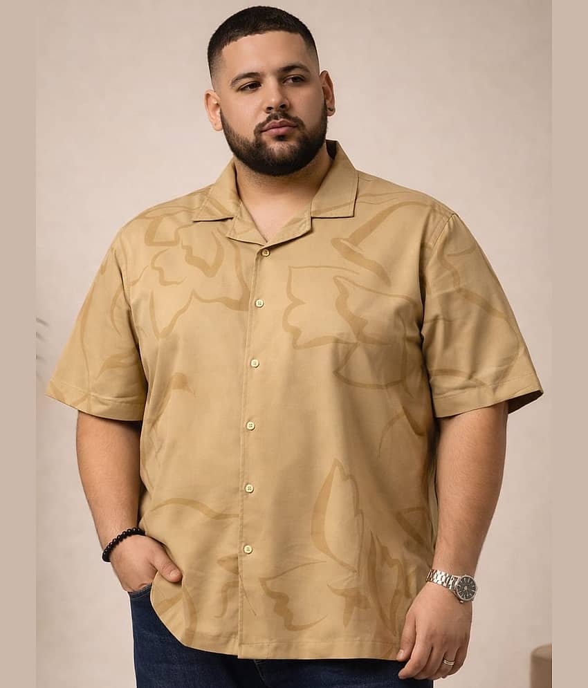 AUSTIVO Cotton Blend Regular Fit Printed Half Sleeves Men's Casual Shirt - Camel ( Pack of 1 )