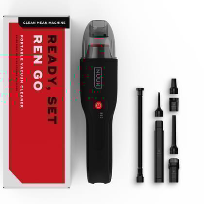 NUUK REN GO Cordless Car and Home Vacuum Cleaner | 2X More Suction, 11000 PA | 4-in-1 Functions with Air Blowing | 7 Attachments+Storage Bag | Dual Filtration with HEPA | BLDC Motor | 2 Suction Modes NUUK REN GO Cordless Car and Home Vacuum Cleaner | 2X 