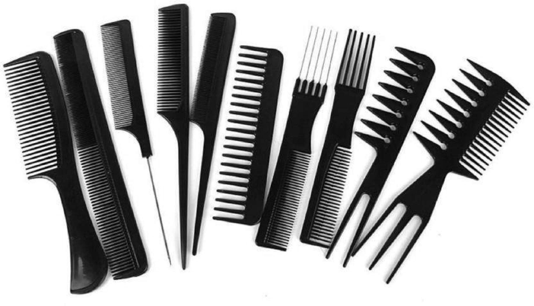 Elecsera Professional Different Hair Comb Set, 10 Pieces