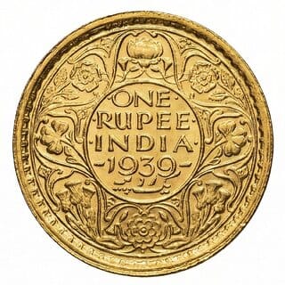 1 Rupee 1939 King George VI, British India Gold-plated Fantasy Coin Series