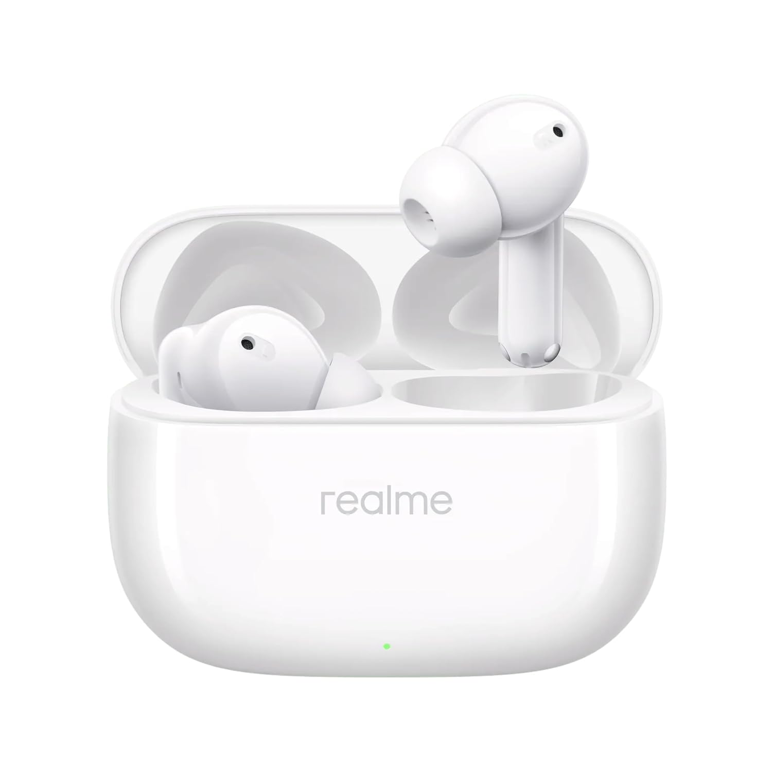 Realme Buds T310 Truly Wireless in Ear Earbuds with 46dB Hybrid ANC, 360 Spatial Audio, 12.4mm Dynamic Bass Driver, Upto 40Hrs Battery and Fast Charging (Agile White)