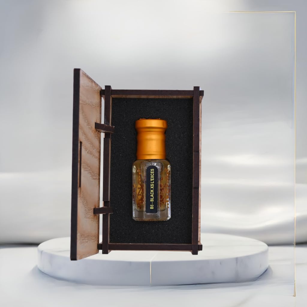 alNaqi Black XSS L'Exces 6ml - Fresh Lemon Perfume, Alcohol Free Rose Wood Perfume Oil, Long Lasting Black-Fragrance, Premium Gents-Ittar