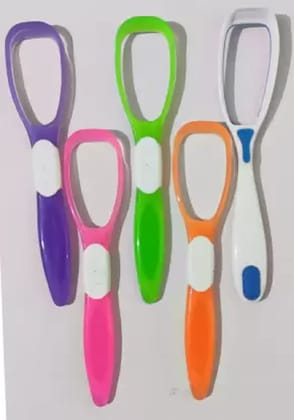 Elecsera Plastic Tongue Cleaner for Adults and Kids Fights Bad Breath Oral Care Tongue Cleaner, Easy to Use Travel Friendly Pack of 5 Pcs