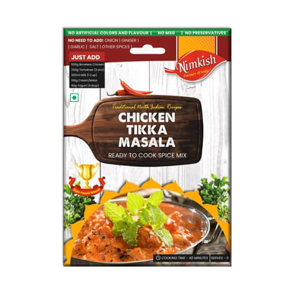 Nimkish Chicken Tikka Masala (Gravy) Ready to Cook Spice Mix | 50g | Onion Ginger Garlic Already in Mix | Himalayan Recipe Nimkish Chicken Tikka Masala (Gravy) Ready to Cook Spice Mix | 50g | Onion Ginger Garlic Already in Mix | Himalayan Recipe