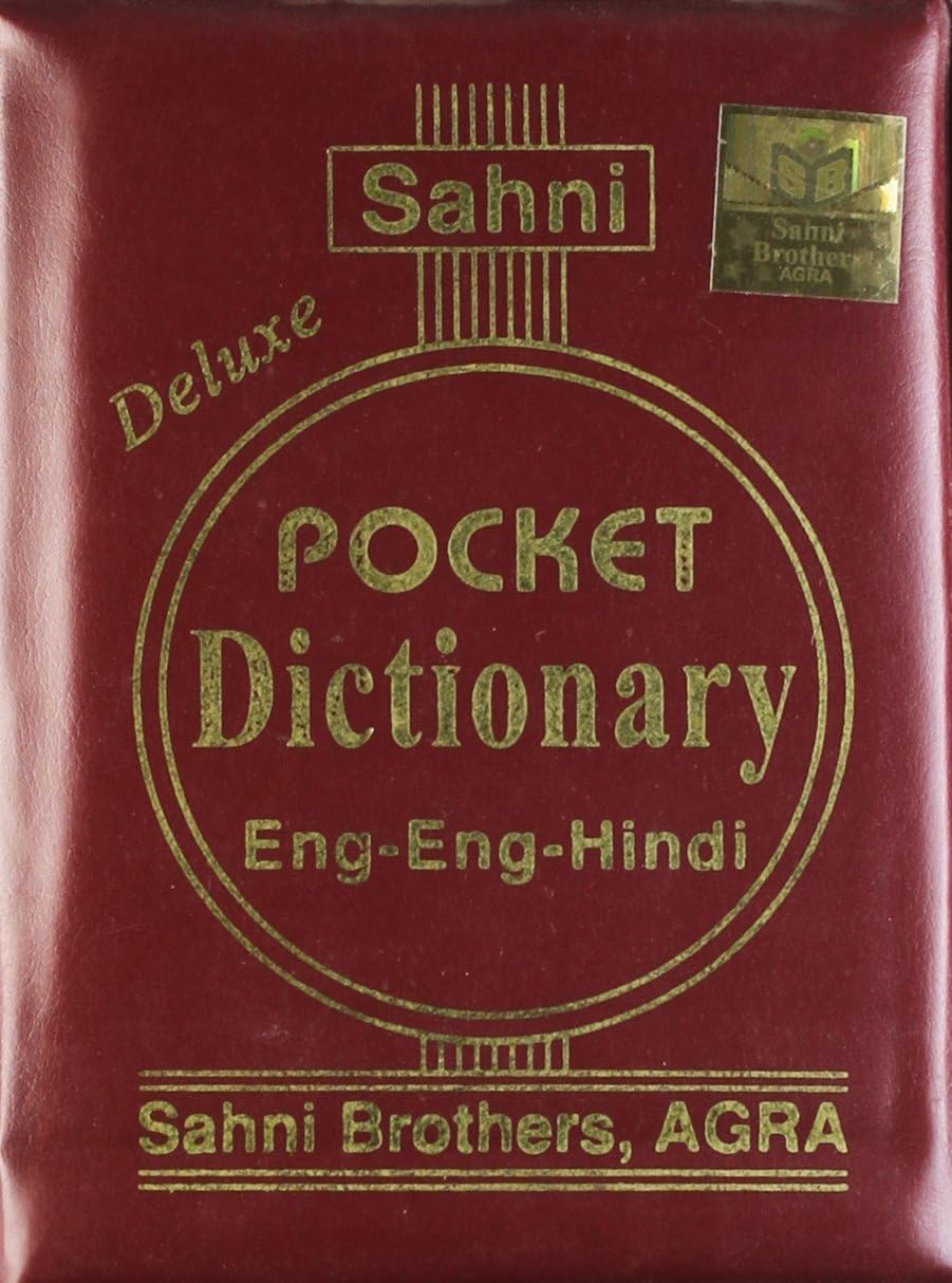 Sahni Deluxe English-Hindi Pocket Dictionary by Sahni Brothers Agra, Compact Size