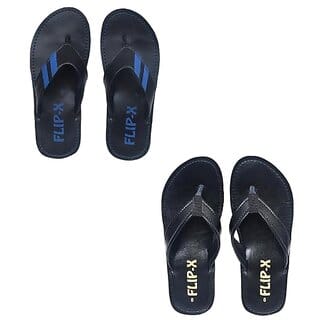 LEACO Men's Premium Slipper Combo of 2 by Flip X  Daily Comfort and Stylish Slipper Combo