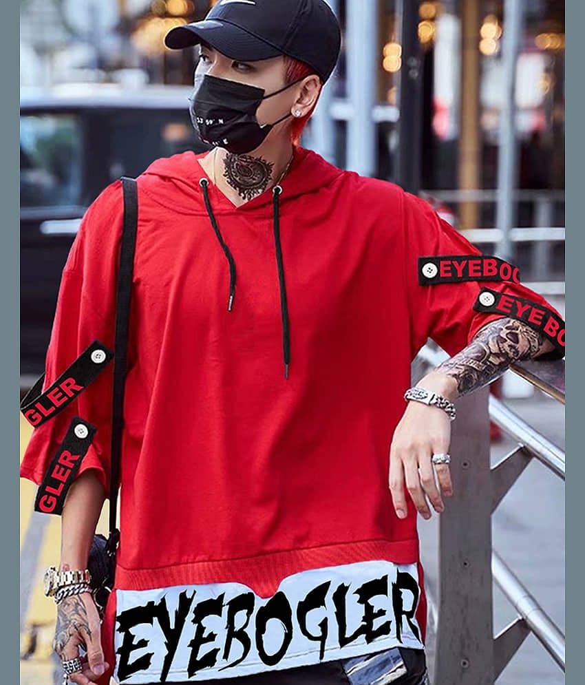 Eyebogler Men Polyester Oversized Fit Solid T-Shirt ( Multicolor11 )