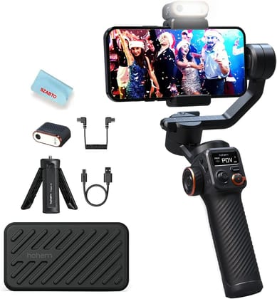 Hohem M6 Kit - 3 Axis Mobile Gimbal with OLED Display and Magnetic Fill Light with AI Vision Sensor