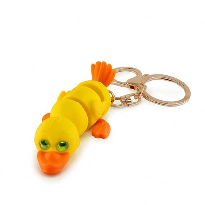 Vinglits Farm Buddies 3D Printed Keychains – Articulated Animal Toy, Pocket-Friendly Keyrings, Stress Relief Desk Toys for Kids & Adults (Charlie – The Duck, Medium)