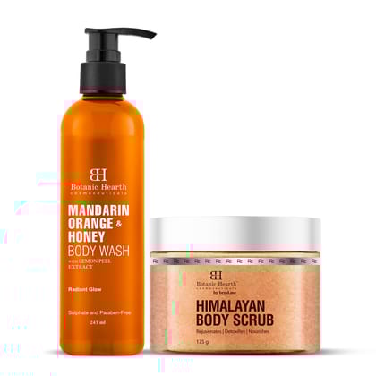 Mandarin Orange Body Wash & Himalayan Scrub Combo (Set of 2)