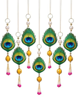 Decor Peacock Feather Hanging Ornament for Ganpati Diwali Navratri and Pooja Setup for Home Entrance Mandir Temple Decor Peacock Feather Hanging Ornament for Ganpati Diwali Navratri and Pooja Setup for Home Entrance Mandir Temple
