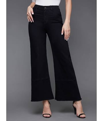 Miss Chase - Black Denim Wide Leg Women's Jeans ( Pack of 1 )