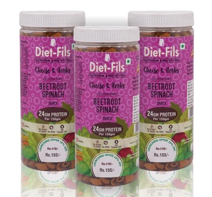 Beetroot Spinach Snack with Pea Protein Cheese & Herbs Combo | Gluten Free | 24 G Protein per pack |Roasted not fried | Healthy  Snacks | No MSG | Zero Transfat |150 G x 3