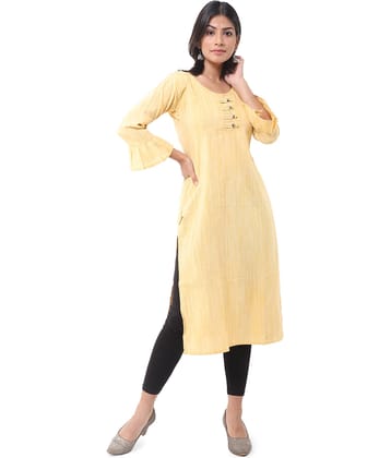 DESHBANDHU DBK - Yellow Cotton Women's Straight Kurti