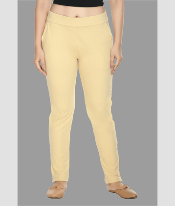 PREEGO - Cotton Slim Fit Beige Women's Jeggings ( Pack of 1 )