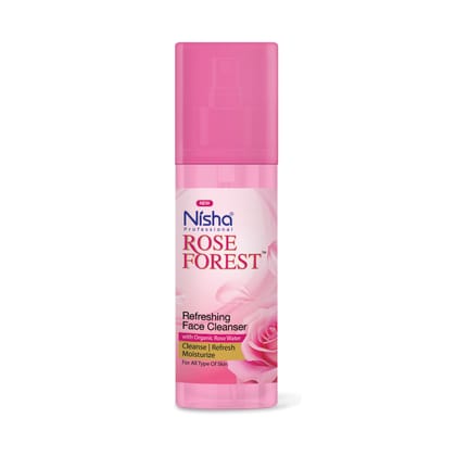 Nisha Refreshing Face Cleanser with Organic Rose Water for All Skin Types - 55ml
