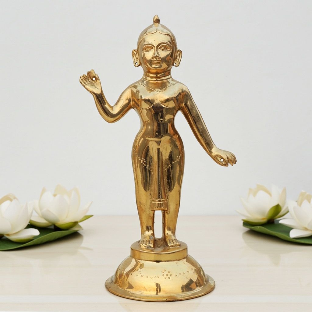 Brass Radha Ji God Idol - Religious Decorative Statue, Height : 11.5 Inch (BSMAS1236 R)